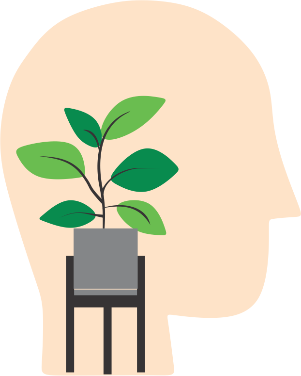 head and flower on it